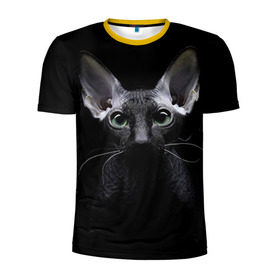 Мужская футболка 3D спортивная с принтом Сфинкс 2 в Курске, 100% полиэстер с улучшенными характеристиками | приталенный силуэт, круглая горловина, широкие плечи, сужается к линии бедра | кот | котенок | котик | котэ | кошка | сфинкс