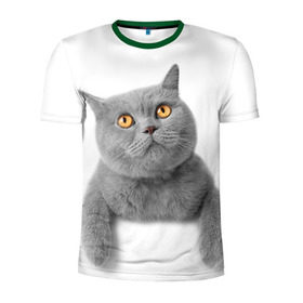 Мужская футболка 3D спортивная с принтом Британец 2 в Курске, 100% полиэстер с улучшенными характеристиками | приталенный силуэт, круглая горловина, широкие плечи, сужается к линии бедра | британец | британская | британцы | кот | котенок | котик | котэ | кошка
