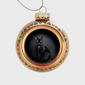 Стеклянный ёлочный шар с принтом Мейн-кун 3 в Курске, Стекло | Диаметр: 80 мм | кот | котенок | котик | котэ | кошка | мейн кун | мейнкун | мэйн кун | мэйнкун