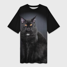 Платье-футболка 3D с принтом Мейн кун 3 в Курске,  |  | Тематика изображения на принте: кот | котенок | котик | котэ | кошка | мейн кун | мейнкун | мэйн кун | мэйнкун