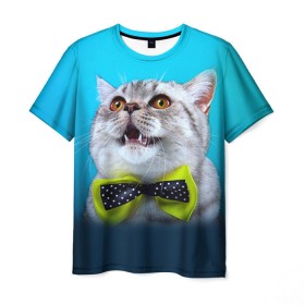 Мужская футболка 3D с принтом Британец 3 в Курске, 100% полиэфир | прямой крой, круглый вырез горловины, длина до линии бедер | британец | британская | британцы | кот | котенок | котик | котэ | кошка
