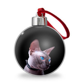Ёлочный шар с принтом Сфинкс 6 в Курске, Пластик | Диаметр: 77 мм | кот | котенок | котик | котэ | кошка | сфинкс