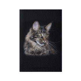 Обложка для паспорта матовая кожа с принтом Мейн-кун 5 в Курске, натуральная матовая кожа | размер 19,3 х 13,7 см; прозрачные пластиковые крепления | Тематика изображения на принте: кот | котенок | котик | котэ | кошка | мейн кун | мейнкун | мэйн кун | мэйнкун
