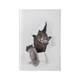 Обложка для паспорта матовая кожа с принтом Британец 4 в Курске, натуральная матовая кожа | размер 19,3 х 13,7 см; прозрачные пластиковые крепления | Тематика изображения на принте: британец | британская | британцы | кот | котенок | котик | котэ | кошка