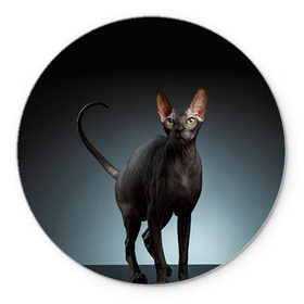 Коврик круглый с принтом Сфинкс 7 в Курске, резина и полиэстер | круглая форма, изображение наносится на всю лицевую часть | кот | котенок | котик | котэ | кошка | сфинкс