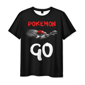 Мужская футболка 3D с принтом Pokemon GO 5 в Курске, 100% полиэфир | прямой крой, круглый вырез горловины, длина до линии бедер | pikachu | poke ball | pokemon | pokemon go | пикачу | покемон