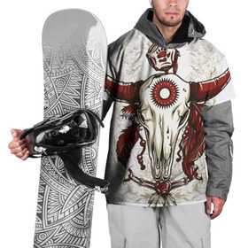 Накидка на куртку 3D с принтом Хранитель духов в Курске, 100% полиэстер |  | Тематика изображения на принте: апачи | вождь | канада | талисман
