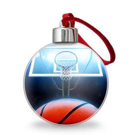 Ёлочный шар с принтом Баскетбол в Курске, Пластик | Диаметр: 77 мм | Тематика изображения на принте: basketball | кольцо | корзина