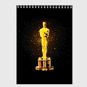 Скетчбук с принтом Оскар в Курске, 100% бумага
 | 48 листов, плотность листов — 100 г/м2, плотность картонной обложки — 250 г/м2. Листы скреплены сверху удобной пружинной спиралью | американская киноакадемия | золото | кинематограф | кино | кинофестиваль | награда | премия оскар