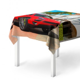 Скатерть 3D с принтом Porsche в Курске, 100% полиэстер (ткань не мнется и не растягивается) | Размер: 150*150 см | porsche | авто | автомобиль | скорость