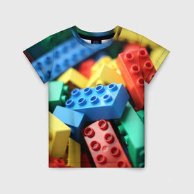 Детская футболка 3D с принтом Лего в Курске, 100% гипоаллергенный полиэфир | прямой крой, круглый вырез горловины, длина до линии бедер, чуть спущенное плечо, ткань немного тянется | lego | дети