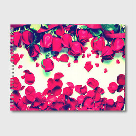 Альбом для рисования с принтом Розовые розы в Курске, 100% бумага
 | матовая бумага, плотность 200 мг. | лепестки | цветы