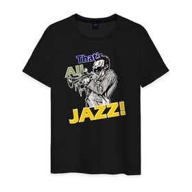 Мужская футболка хлопок с принтом That`s All Jazz в Курске, 100% хлопок | прямой крой, круглый вырез горловины, длина до линии бедер, слегка спущенное плечо. | Тематика изображения на принте: 