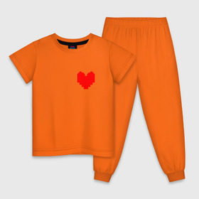 Детская пижама хлопок с принтом Undertale Heart в Курске, 100% хлопок |  брюки и футболка прямого кроя, без карманов, на брюках мягкая резинка на поясе и по низу штанин
 | heart | undertale | андертеил | сердце