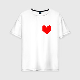 Женская футболка хлопок Oversize с принтом Undertale Heart в Курске, 100% хлопок | свободный крой, круглый ворот, спущенный рукав, длина до линии бедер
 | heart | undertale | андертеил | сердце