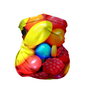 Бандана-труба 3D с принтом Sweet Candy в Курске, 100% полиэстер, ткань с особыми свойствами — Activecool | плотность 150‒180 г/м2; хорошо тянется, но сохраняет форму | Тематика изображения на принте: 
