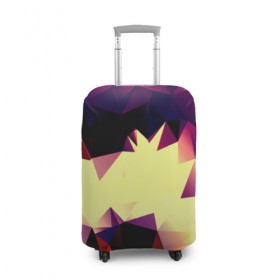 Чехол для чемодана 3D с принтом Polygoni в Курске, 86% полиэфир, 14% спандекс | двустороннее нанесение принта, прорези для ручек и колес | полигоны | разноцветный | яркий