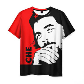 Мужская футболка 3D с принтом Че Гевара в Курске, 100% полиэфир | прямой крой, круглый вырез горловины, длина до линии бедер | Тематика изображения на принте: che | che guevara | comandante | revolution | viva | революция | че | чегевара