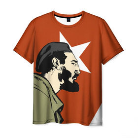 Мужская футболка 3D с принтом Куба в Курске, 100% полиэфир | прямой крой, круглый вырез горловины, длина до линии бедер | che | patria o muerte | кастро | куба | о.м.с.к. | революция | ссср | фидель | фидель кастро
