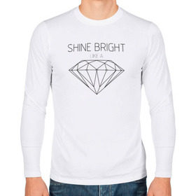 Мужской лонгслив хлопок с принтом Shine bright like a diamond в Курске, 100% хлопок |  | bright | diamond | like | rihanna | shine | song | алмаз | бриллиант | песня | рианна | текст | хит | цитата