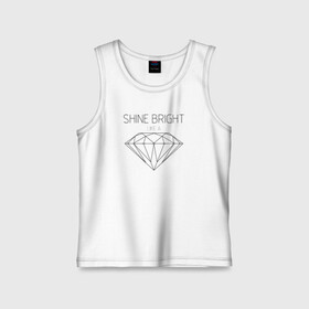 Детская майка хлопок с принтом Shine bright like a diamond в Курске,  |  | bright | diamond | like | rihanna | shine | song | алмаз | бриллиант | песня | рианна | текст | хит | цитата