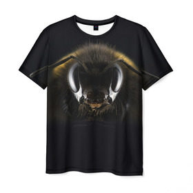 Мужская футболка 3D с принтом Пчела в Курске, 100% полиэфир | прямой крой, круглый вырез горловины, длина до линии бедер | Тематика изображения на принте: глаза | насекомое | оса | пчела