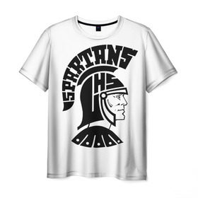 Мужская футболка 3D с принтом Спартанец в Курске, 100% полиэфир | прямой крой, круглый вырез горловины, длина до линии бедер | 300 спартанцев | спарта | спартанец