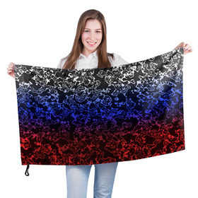 Флаг 3D с принтом Кислотность Российский флаг в Курске, 100% полиэстер | плотность ткани — 95 г/м2, размер — 67 х 109 см. Принт наносится с одной стороны | абстракция | линии | стиль | флаг | фон | фото | цвет