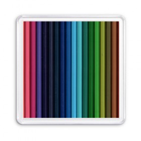 Магнит 55*55 с принтом Цветные карандаши в Курске, Пластик | Размер: 65*65 мм; Размер печати: 55*55 мм | карандаши | краски | полоски | рисование | узоры | цветные