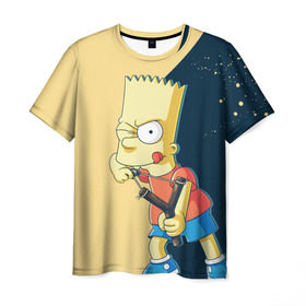 Мужская футболка 3D с принтом Барт в Курске, 100% полиэфир | прямой крой, круглый вырез горловины, длина до линии бедер | Тематика изображения на принте: simpsons | барт | гомер | мардж | симпсоны