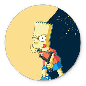 Коврик круглый с принтом Барт в Курске, резина и полиэстер | круглая форма, изображение наносится на всю лицевую часть | Тематика изображения на принте: simpsons | барт | гомер | мардж | симпсоны