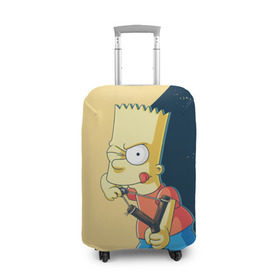 Чехол для чемодана 3D с принтом Барт в Курске, 86% полиэфир, 14% спандекс | двустороннее нанесение принта, прорези для ручек и колес | simpsons | барт | гомер | мардж | симпсоны