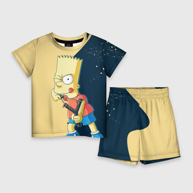 Детский костюм с шортами 3D с принтом Барт в Курске,  |  | simpsons | барт | гомер | мардж | симпсоны