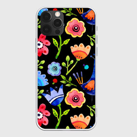Чехол для iPhone 12 Pro Max с принтом цветочный принт в Курске, Силикон |  | акварель | графика | зелень | лес | лето | листья | принт | рисунок | цветок