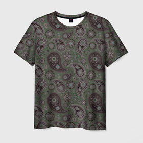 Мужская футболка 3D с принтом Paisley в Курске, 100% полиэфир | прямой крой, круглый вырез горловины, длина до линии бедер | орнамент | пейсли | турецкие огурцы