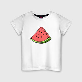 Детская футболка хлопок с принтом Арбуз в Курске, 100% хлопок | круглый вырез горловины, полуприлегающий силуэт, длина до линии бедер | tumblr | арбуз