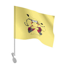Флаг для автомобиля с принтом Pikachu в Курске, 100% полиэстер | Размер: 30*21 см | pikachu | pokeboll | pokemon | пикачу | покеболл | покемон