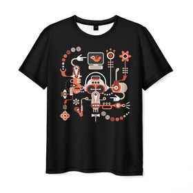 Мужская футболка 3D с принтом Импрессионизм 8 в Курске, 100% полиэфир | прямой крой, круглый вырез горловины, длина до линии бедер | абстракция | робот