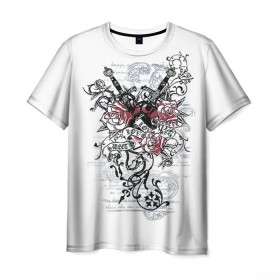 Мужская футболка 3D с принтом Рок сердца 5 в Курске, 100% полиэфир | прямой крой, круглый вырез горловины, длина до линии бедер | heart | tattoo | разбитое | сердечко | сердце | тату | татушка