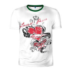 Мужская футболка 3D спортивная с принтом Рок сердца 6 в Курске, 100% полиэстер с улучшенными характеристиками | приталенный силуэт, круглая горловина, широкие плечи, сужается к линии бедра | heart | tattoo | разбитое | сердечко | сердце | тату | татушка