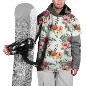 Накидка на куртку 3D с принтом Цветы и бабочки 1 в Курске, 100% полиэстер |  | нежный | паттерн | цветочный