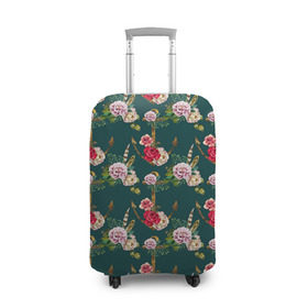 Чехол для чемодана 3D с принтом Цветы и бабочки 7 в Курске, 86% полиэфир, 14% спандекс | двустороннее нанесение принта, прорези для ручек и колес | акварель | нежный | паттерн | цветочек | цветочный