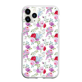 Чехол для iPhone 11 Pro матовый с принтом Цветы и бабочки 8 в Курске, Силикон |  | Тематика изображения на принте: акварель | бабочка | нежный | рисунок | роза | сирень | цветочек | цветочный | цветы