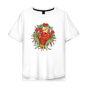 Мужская футболка хлопок Oversize с принтом Рок сердца 8 в Курске, 100% хлопок | свободный крой, круглый ворот, “спинка” длиннее передней части | Тематика изображения на принте: 