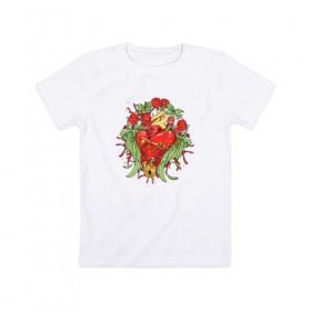 Детская футболка хлопок с принтом Рок сердца 8 в Курске, 100% хлопок | круглый вырез горловины, полуприлегающий силуэт, длина до линии бедер | Тематика изображения на принте: 