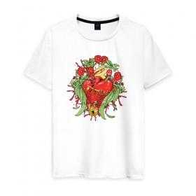 Мужская футболка хлопок с принтом Рок сердца 8 в Курске, 100% хлопок | прямой крой, круглый вырез горловины, длина до линии бедер, слегка спущенное плечо. | 