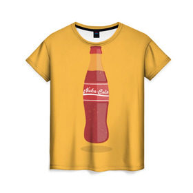 Женская футболка 3D с принтом Нюка-Кола в Курске, 100% полиэфир ( синтетическое хлопкоподобное полотно) | прямой крой, круглый вырез горловины, длина до линии бедер | fallout | nuke cola | нюка кола