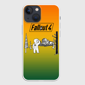 Чехол для iPhone 13 mini с принтом Волт бой 111 Fallout 4 в Курске,  |  | fallout 4 | vault boy | волт бой | фаллаут