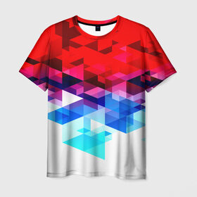 Мужская футболка 3D с принтом Triangle в Курске, 100% полиэфир | прямой крой, круглый вырез горловины, длина до линии бедер | 