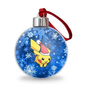 Ёлочный шар с принтом Pikachu в Курске, Пластик | Диаметр: 77 мм | pikachu | pokeboll | pokemon | зима | новый год | пикачу | покеболл | покемон | снежинки